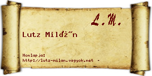 Lutz Milán névjegykártya
