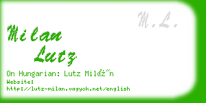 milan lutz business card